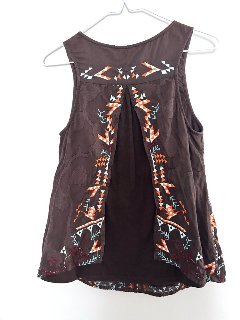 Anthropologie Akemi + Kin Embroidered Boho Tank Top Tassel Size S - Picture 4 of 9